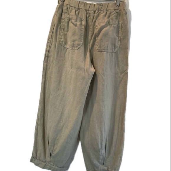 Women’s Linen  Crop Cuffed  Pull On Pants Medium by Cut Loose - Picture 5 of 12